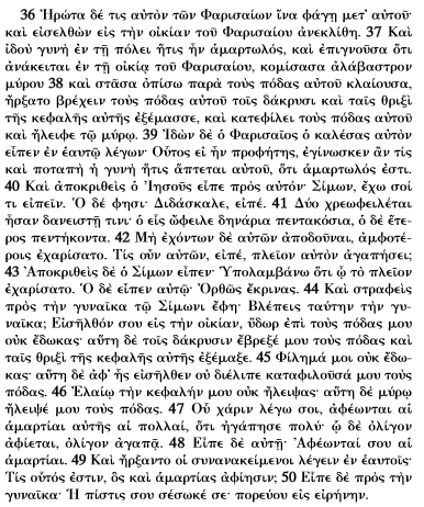 Λεβάντα και χριστιανισμός 3 levanashop - ζ’ κατά Λουκάν Ευαγγέλιον, περικοπή 7:36-50