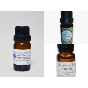 αιθερια ελαια λεβαντα ριγανη δαφνη